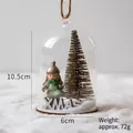 Christmas glass dome ornament with miniature girl and xmas tree on wooden base - Hanging Glass Dome - Girl (72g)