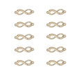 Set of 10 golden metal infinity symbol jewelry connectors for DIY bracelets and earrings - Infinity Style (1#) / 10 Pieces Pack / Gold