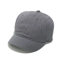 Dettaglio cappello baseball grigio scuro a visiera corta con trama in cotone lavato - M (56-58cm) / Grigio