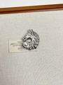 Silver horse head brooch with pearl accent in a French vintage minimalist style - 52 Silver Pearl Horse Head (XZ0075)