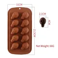 Stampo in silicone marrone con 10 cavità viso fantasma per cioccolata Halloween - Teschio