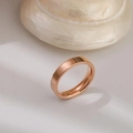 Minimalist rose gold stainless steel ring with polished mirror finish and smooth band - 28-d-4 Rose Gold Outer Flat (refund Or Exchange Guaranteed If It Fades) / Size 6