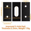 Detail of 0.3mm thick Teflon stove protector mat with precise dimensions and hole layouts - [Thickness 0.3mm] Modified 5-Hole Mat