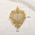Luxurious gold-plated heart pendant with cubic zirconia and vintage filigree patterns - A0050-Hollow Pattern Heart