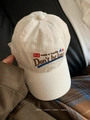 Retro cremeweiße Baumwoll-Baseballkappe mit Vintage-Stickerei und verstellbarem Riemen - Verstellbar / Gebrochenes Weiß