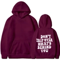 Felpa con cappuccio bordeaux oversize con grafica teschio e scritte stile street - Taglia S / Borgogna