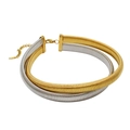 Macro shot of two-tone gold and silver snake bone chain necklace with extension link - 37+5cm / Two-tone Gold Silver Necklace