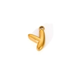 Close-up of polished gold letter Y pendant charm in minimalist stainless steel finish - Letter Y