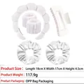 White microfiber spa set with twisted headband, wristbands, scrunchies, and hair claw clip - 1# 6PCS White Rectangular Set