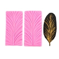 Silikonform in Blatt- und Federform für Fondant- und Schokoladendekorationen - Rosa