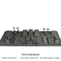 30-piece gray microfiber jewelry display set for necklaces and rings 135x50cm - Set 11