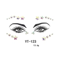 Detailed view of sparkling acrylic face rhinestone stickers, perfect for festival and party makeup. - Face Rhinestone Sticker Style (YT-123)