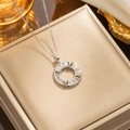 Elegant silver heart necklace featuring a clear rectangle gemstone on a fine chain - 316 Silver White Donut