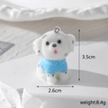 Cute resin flocked dalmatian dog pendant with blue sweater, size 3.5cm by 2.6cm - Dalmatian in Blue Clothes