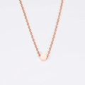 Primer plano de un collar minimalista de oro rosa con colgante de cuenta redonda pulida - Oro rosa