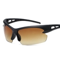Outdoor Radsport Sonnenbrille mit schwarzem Mattrahmen und braunem Verlaufsglas - Farbverlauf Braun