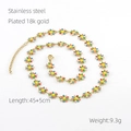 Stainless steel necklace with colorful daisies and 18k gold plating for women - Colorful Flower Style B Necklace