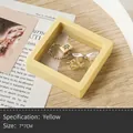 Square yellow PE film jewelry storage box 7x7cm with transparent suspension film display - 7*7cm / PE Film Floating Box Yellow