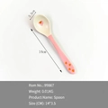 Cute pink and beige baby spoon with cartoon duck pattern, length 14cm for toddler feeding - Pink Duck Spoon