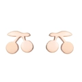 Fashionable rose gold cherry shaped stud earrings for women with minimalist metal design - 430 Cherry / Rose Gold