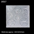 Steampunk gear silicone mold for industrial resin art, featuring multiple size cavities - Style 3 (Mirror 16317)
