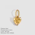Herzförmiger Edelstahl-Anhänger in 14K Gold-Finish mit gelbem November-Geburtsstein - November Hellgelb - Gold