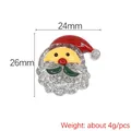 Glitter Santa Claus resin accessory for DIY phone cases and hair clips with silver sparkle - Santa Head