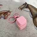 Pink cube stress relief fidget toy keychain in high-quality plastic with ring - Square Key No Light / Pink