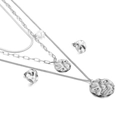 Conjunto minimalista de collar multicapa y pendientes plateados con discos irregulares - Color Acero (KS140931-KLX)