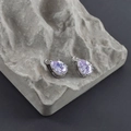 Coppia di ciondoli in vetro viola a forma di goccia placcati in oro 18 carati - Base Argento Viola