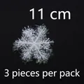 Christmas snowflake ornaments set of 3 pieces 11cm white plastic frozen tree decoration - 11cm Snowflakes (3pcs/pack)