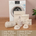 7-piece cream mesh laundry bag set for delicate clothes, bras and lingerie with laundry icons - Coat Bag (40*50cm) / Beige