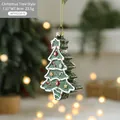 Pendentif en plastique peint en forme de sapin de Noël avec cordon doré décoratif - Sapin de Noël