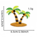 Detail shot of embroidered palm tree patch with clear dimensions for summer DIY decor - Beach Palm Tree (25#)