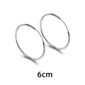 Grandi orecchini a cerchio argento da 6cm in acciaio lucido dal design minimalista - 6CM di diametro