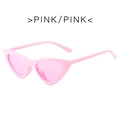 Trendy cat eye triangle sunglasses with pink plastic frames and tinted pink lenses - Pink Frame / Pink Lens