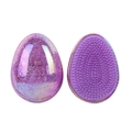 Glitter purple egg-shaped hairbrush with fine bristles for portable detangling and styling - Starry Purple Holographic