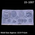 Stampo di Halloween in silicone a forma di teschio per resina o cioccolato a nove fori - Vassoio per Decorazioni con Scheletri / Trasparente