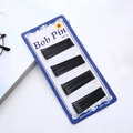 Card di forcine nere con punta a sfera per acconciature professionali quotidiane - Forma Piatta Grande