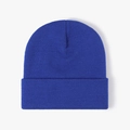 Classic royal blue double-layer knitted beanie for men and women in soft ribbed fabric - 4-Seam Light Royal Blue