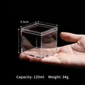 Square transparent acrylic box with lid 5.5cm size 120ml capacity for small storage - 5.5cm