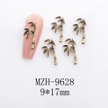 Detail of 9x17mm golden bamboo alloy nail charms with vintage texture on white background - Bamboo Retro Gold Style (9628)