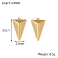 Minimalistische Dreieck-Ohrstecker in Gold-Finish mit strukturierter matter Oberfläche - Geometrische Dreieck Ohrstecker (BE47112BW0) / Gold / 3,0 cm x 2,0 cm