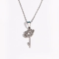 Silver sunflower pendant necklace in stainless steel with 18k gold plating finish - April Steel