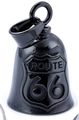 Campanello moto nero Route 66 con emblema in rilievo e finitura metallica - Nero (Campana + Chiusura)