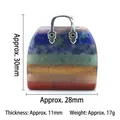 Chakra gemstone handbag pendant made of natural crystals with dimensions and weight info - 28X30mm Bag Charm Silver