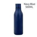 500ML deep blue matte stainless steel vacuum cola bottle with rubber paint finish - Powder Coating Azure Blue