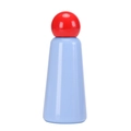 Insulated stainless steel water bottle in blue with a decorative red spherical lid - 500ml / Red & Blue