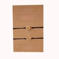 Handmade woven sun and moon cord bracelets for sisters on a kraft paper gift card - Sisters Gold