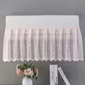Detailed pink lace embroidery with small floral patterns on a wall AC dust cover - Dreamy Pink/Pleated